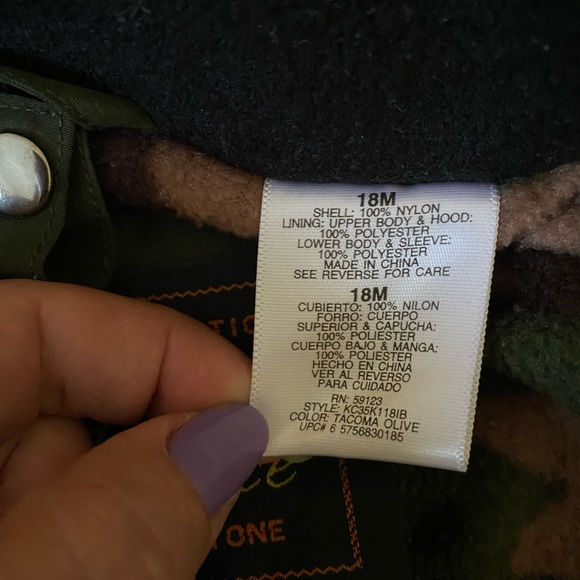 Fall Jacket 18 Months toddler Army Green Camo Jacket Coat - Picture 6 of 11